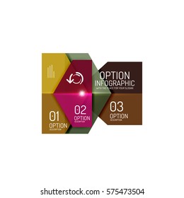 Business option diagram templates - geometric shapes with options elements for business background, numbered banners, graphic website