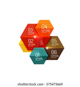 Business option diagram templates - geometric shapes with options elements for business background, numbered banners, graphic website