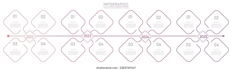 Business option infographic template. Minimal step workflow number icon element presentations. Timeline diagram object vector.