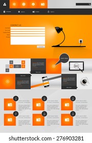 Business Orange Colored Website Tempalte Design. Eps 10