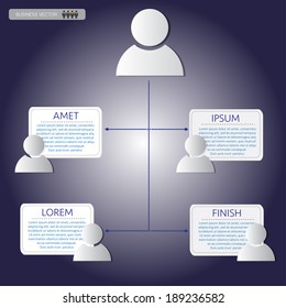 business organization chart, flow chart, vector illustration