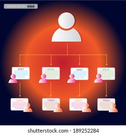 business organization chart, flow chart, vector illustration