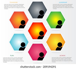 business organization chart template website vector illustration
