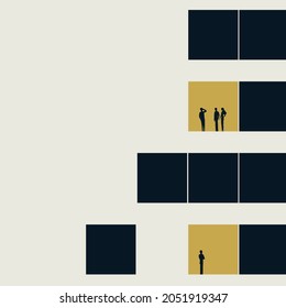 Business organization, corporate office vector concept. Symbol of team, teamwork, processes. Minimal eps10 illustration.