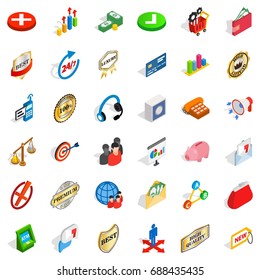 Business organization icons set. Isometric style of 36 business organization vector icons for web isolated on white background