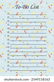 Business organizer to do list paper sheet. Tropical illustration. Blank printable goal setting sheet