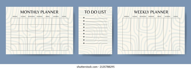 Business organizer paper sheets. Planners and to-do list abstraction template set