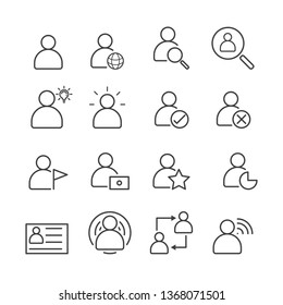 Business outline icon vector set