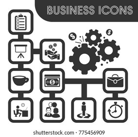 Business outline icons set and symbols for web user interface