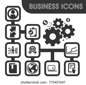 Business outline icons set and symbols for web user interface