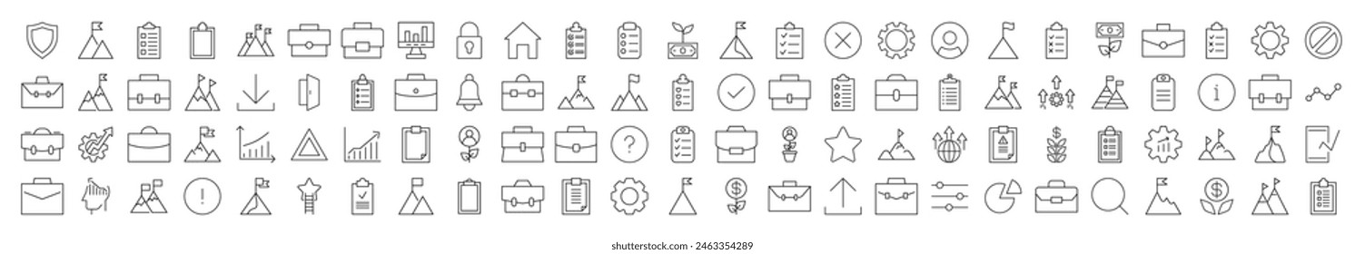 Business Outline Signs. Linear Illustrations for web sites, apps, design, banners and other purposes