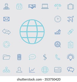 Business outline, thin, flat, digital icon set for web and mobile