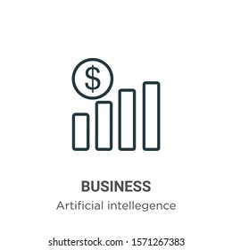 Business outline vector icon. Thin line black business icon, flat vector simple element illustration from editable artificial intelligence concept isolated on white background