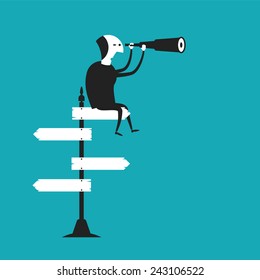 Business outlook vector concept in flat cartoon style