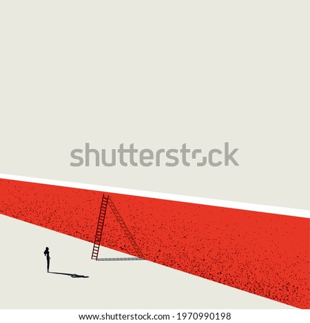 Business overcome obstacle and challenge vector concept. Symbol of finding solution. Minimal eps10 illustration.