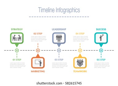 Business overview visualization. Timeline Infographic data. Business template for presentation. Vector infographics.