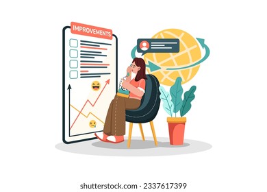 Business owner seeking feedback from customers to improve products or services.