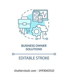 Business owner solutions concept icon. Community development abstract idea thin line illustration. Adaptation to new technology and strategies. Vector isolated outline color drawing. Editable stroke