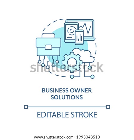 Business owner solutions concept icon. Community development abstract idea thin line illustration. Adaptation to new technology and strategies. Vector isolated outline color drawing. Editable stroke