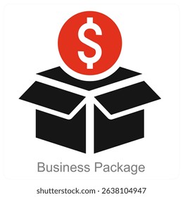 Business Package vector icon concept design