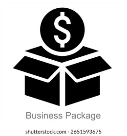 Diseño de concepto de icono de Vector de paquete de negocios