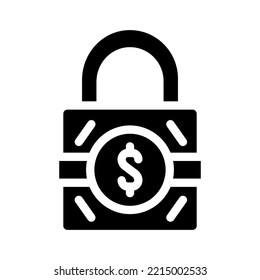 business padlock glyph icon vector. business padlock sign. isolated symbol illustration
