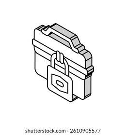 business padlock isometric icon vector. business padlock sign. isolated symbol illustration