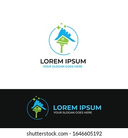 Business painting and cleaning logo design template vector eps