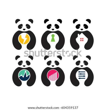 Business Panda Logo Set