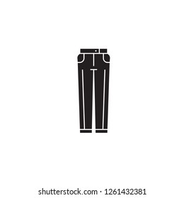 Business pants black vector concept icon. Business pants flat illustration, sign