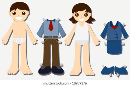 Business Paper Dolls - Vector