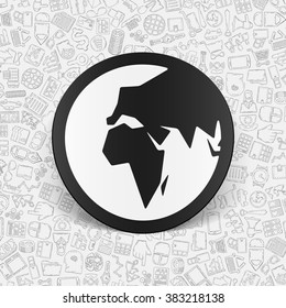 business paper sticker with hand drawn elements
