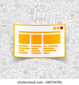 business paper sticker with hand drawn elements