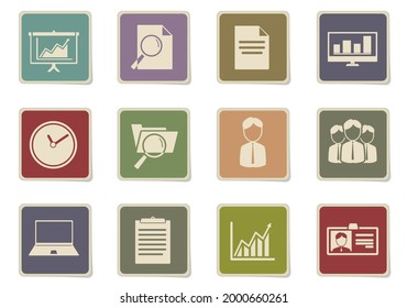 Business paper stickers icon set for your design. vector icons