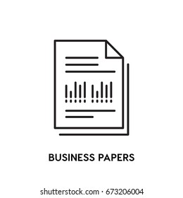 Business Papers Vector Icon, annual report symbol. Modern, simple flat vector illustration for web site or  mobile app