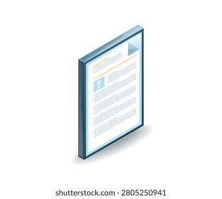 Business Paperwork Document File Concept Isometric Illustration