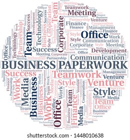 Business Paperwork Word Cloud Collage Made Stock Vector (Royalty Free ...