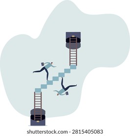 Business paradox, growth, improvement or different perspective or other side, fake or real, possible and impossible concept.life situation and activities.