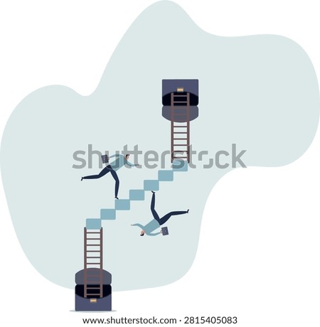 Business paradox, growth, improvement or different perspective or other side, fake or real, possible and impossible concept.life situation and activities.