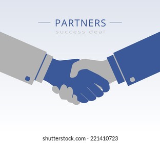 Business partner agreed a success deal and doing handshake. Vector hand shake icon for relationship and being a partner. Business handshake icon concept 