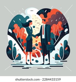 Business partner handshake deal vector design