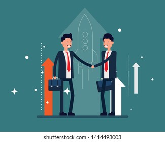 Business partner handshake. Vector illustration agreement business concept, Teamwork, Achievment, Successful.