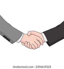 Business partner handshake. Vector illustration, business deal. Isolated on white background