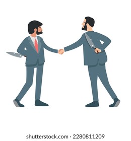 Business partner holds a knife Agreement Concept 