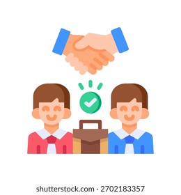 Ilustración vectorial plana del icono del socio comercial