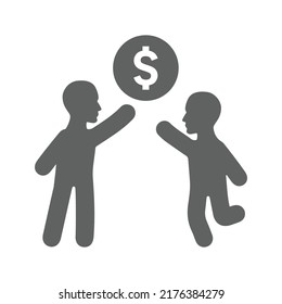Business Partner Icon. Gray vector graphics.