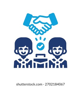 Icono de socio comercial Ilustración vectorial mixta