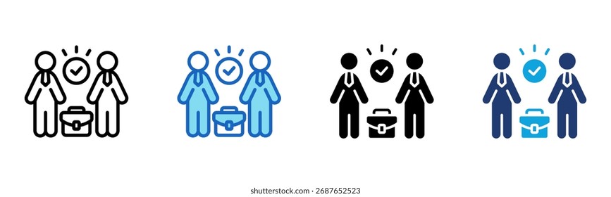 Icono de socio comercial Ilustración vectorial de estilo múltiple