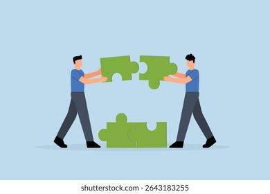 parceiro de negócios colocar quebra-cabeças juntos para completar o quebra-cabeça.
