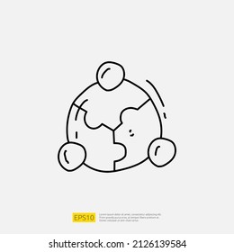 business partner and teamwork doodle icon illustration concept